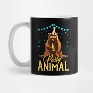 Party Animal Cute Bear in Party Hat Funny Birthday Mug